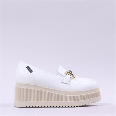 Marco Moreo Stockholm Link Platform Shoe - White Gold Leather